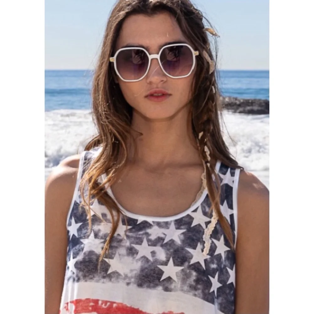 POL White Trendy Oversized Fashion Sunnies